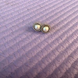 Pearl and silver earrings